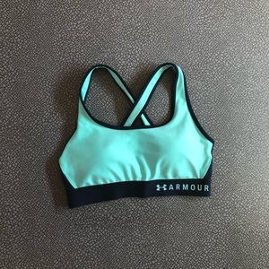 Under armour sports bra in green/ aqua